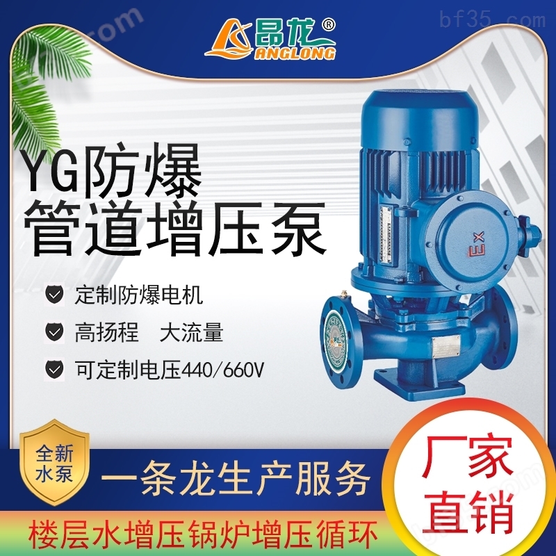 优良性能YG管道泵 防爆款立式离心泵
